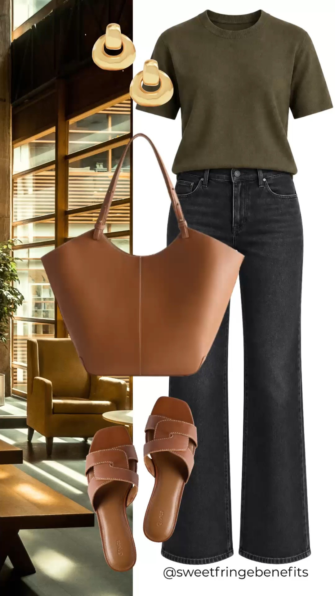 This is the kind of outfit I can see myself reaching for when I want to look put together without making a big production of it. The simple knit with dark jeans and those slides just works.

#LTKgrwm #LTKdayinmylife #LTKootd
