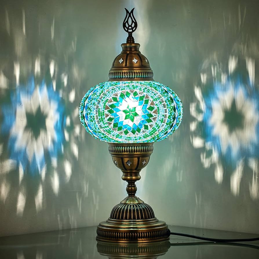 DEMMEX 6.5" Big Globe Turkish Moroccan Mosaic Table Lamp, Tiffany Style Colorful Glass Mosaics Ex... | Amazon (US)
