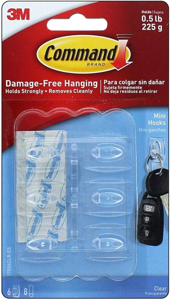 Command Clear Mini Hooks 6 Hooks, 1 Pack | Amazon (US)