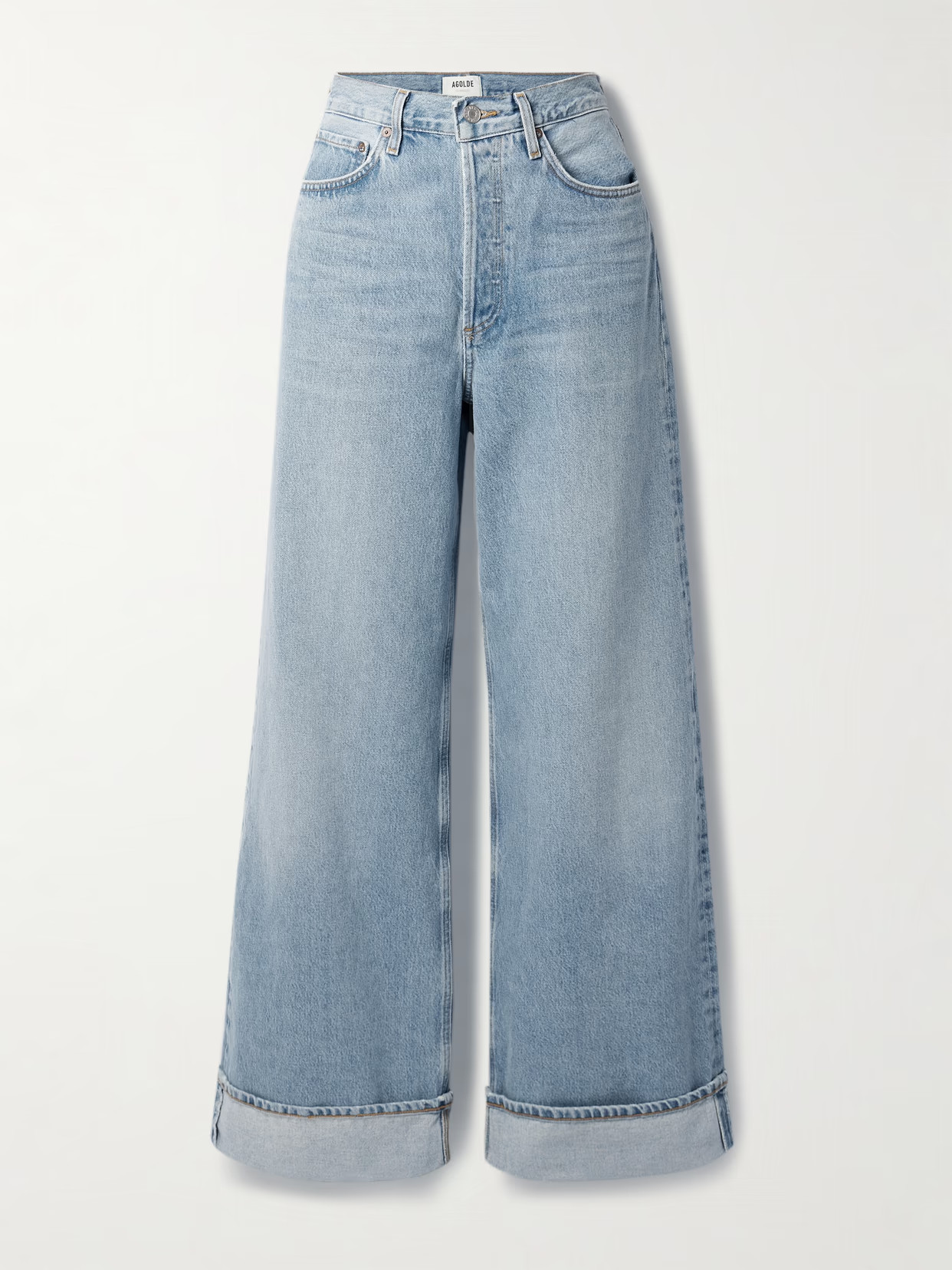 AGOLDE - Dame High-rise Wide-leg Jeans - Blue | NET-A-PORTER (US)