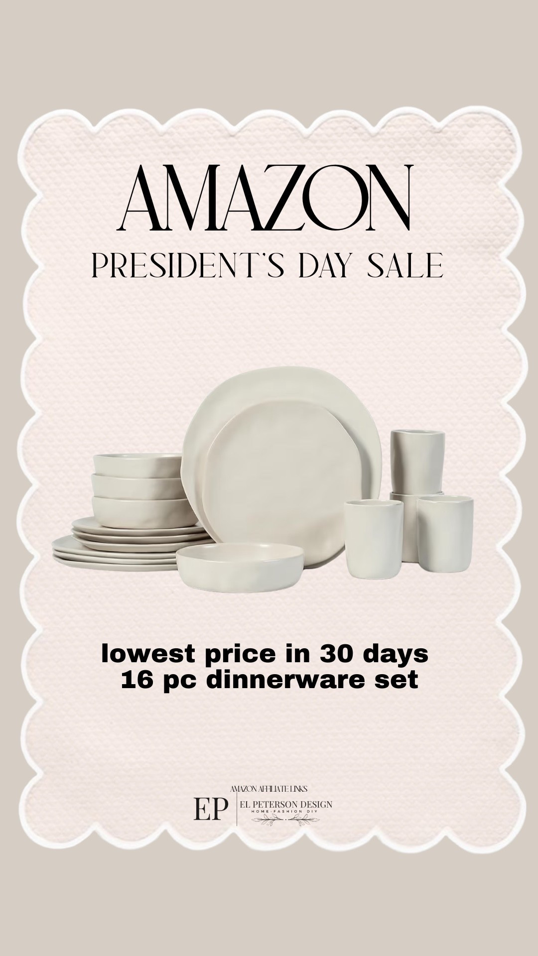 Amazon President’s Day Sale 
16 pc dinner set 

#LTKHome #LTKSaleAlert