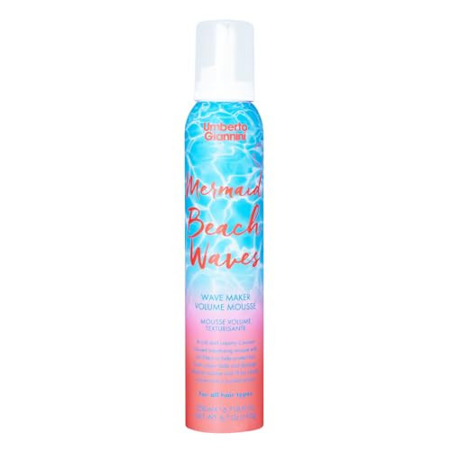 Umberto Giannini Mermaid Beach Waves Texturizing Volume Hair Mousse 200ml - With Coconut Water and UV Filters. Curl Styling Mousse with Medium Hold & No Crunch for Long Lasting Natural Volume | Amazon (UK)