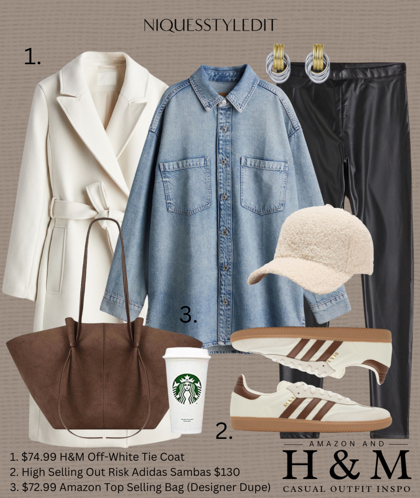 Top Selling Amazon Finds x H&M Favorites x Designer Dupes; Be casual in style in the perfect Winter Outfit.

Designer tote dupe, Adidas Sambas, Sherpa Hat, Fall Outfit, Sneakers, Casual Outfit, Fall Outfit 

#LTKstyletip #LTKautumn #LTKcanada