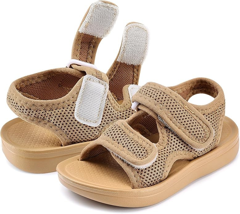 Toddler Sandals with Adjustable Straps, Non-Slip Water Shoes for Boys & Girls, Breathable Mesh Ba... | Amazon (US)