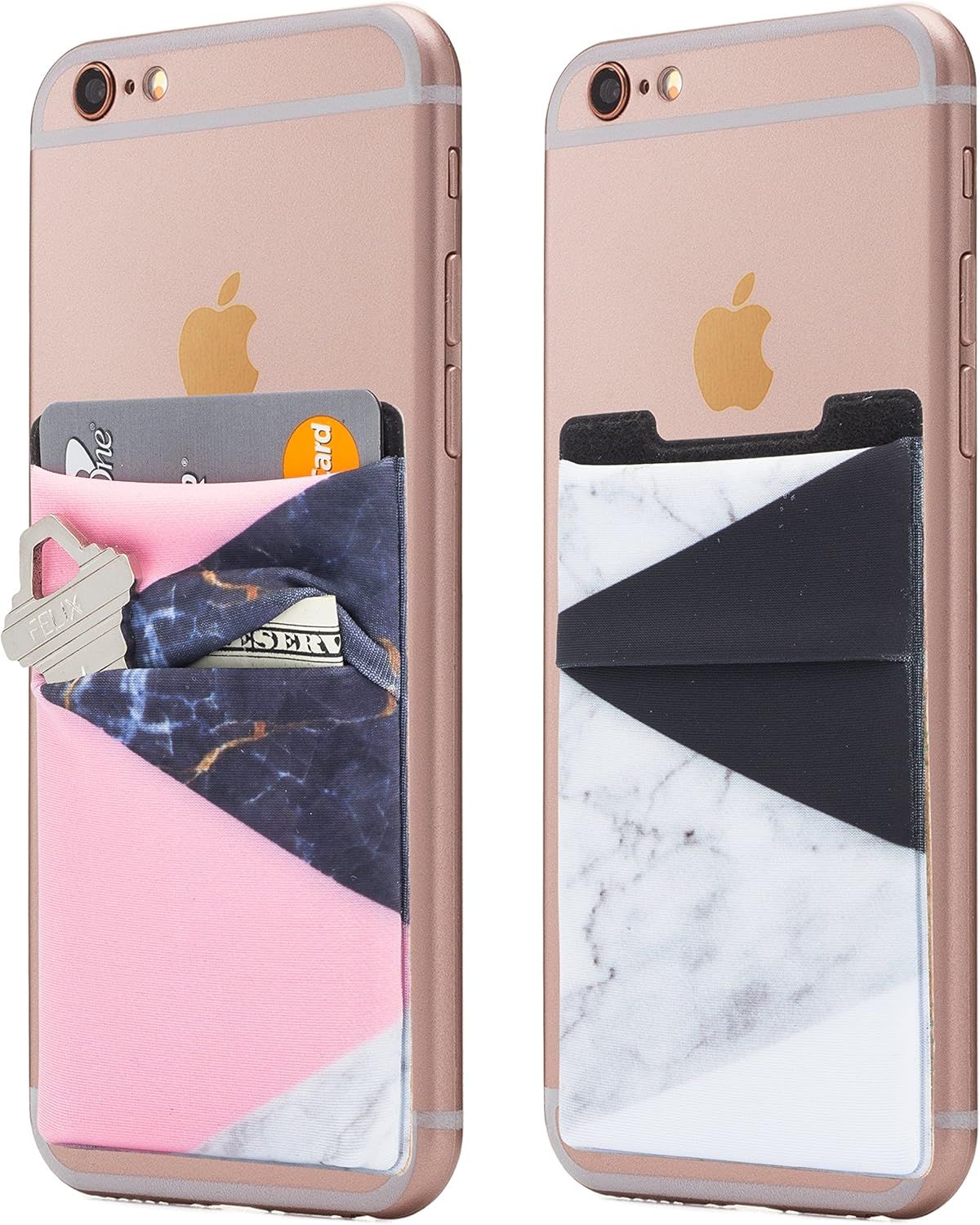 (Two) Stretchy Marble Cell Phone Stick On Wallet Card Holder Phone Pocket for iPhone, Android and... | Amazon (US)