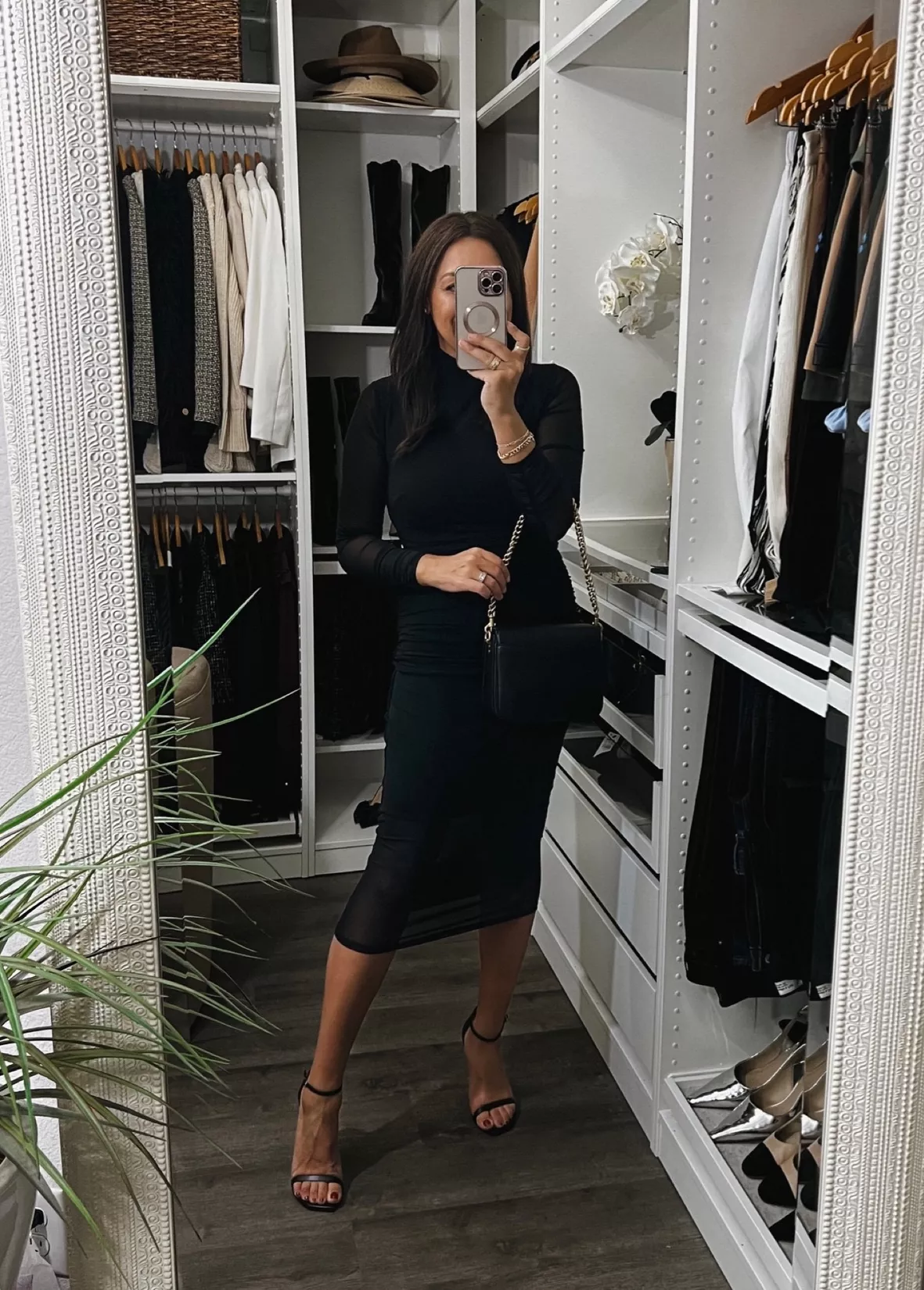 Long-Sleeve Mesh Ruched Dress curated on LTK