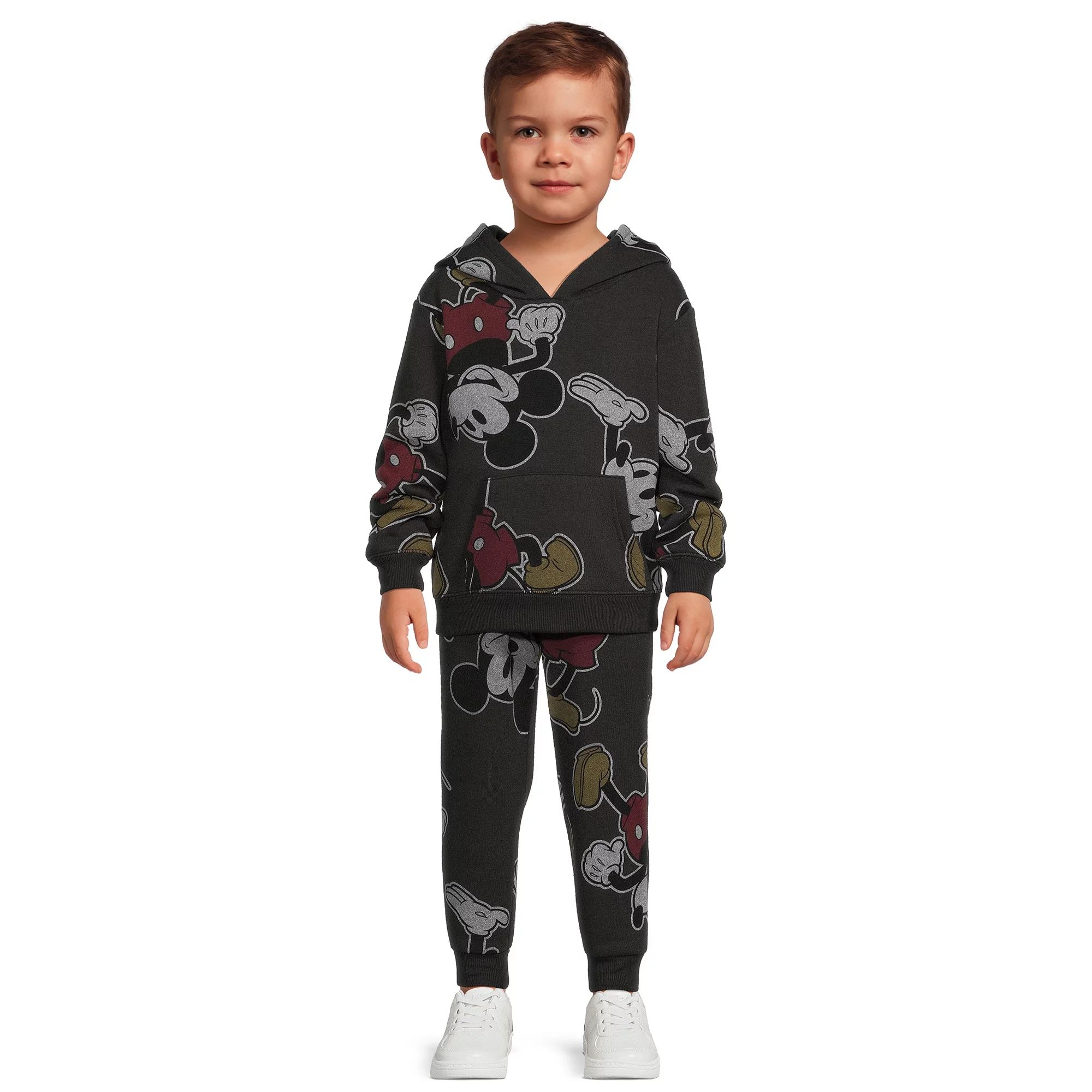 Mickey Mouse Toddler Boy Fleece Hoodie and Joggers Set, 2-Piece, Sizes 12M-5T | Walmart (US)