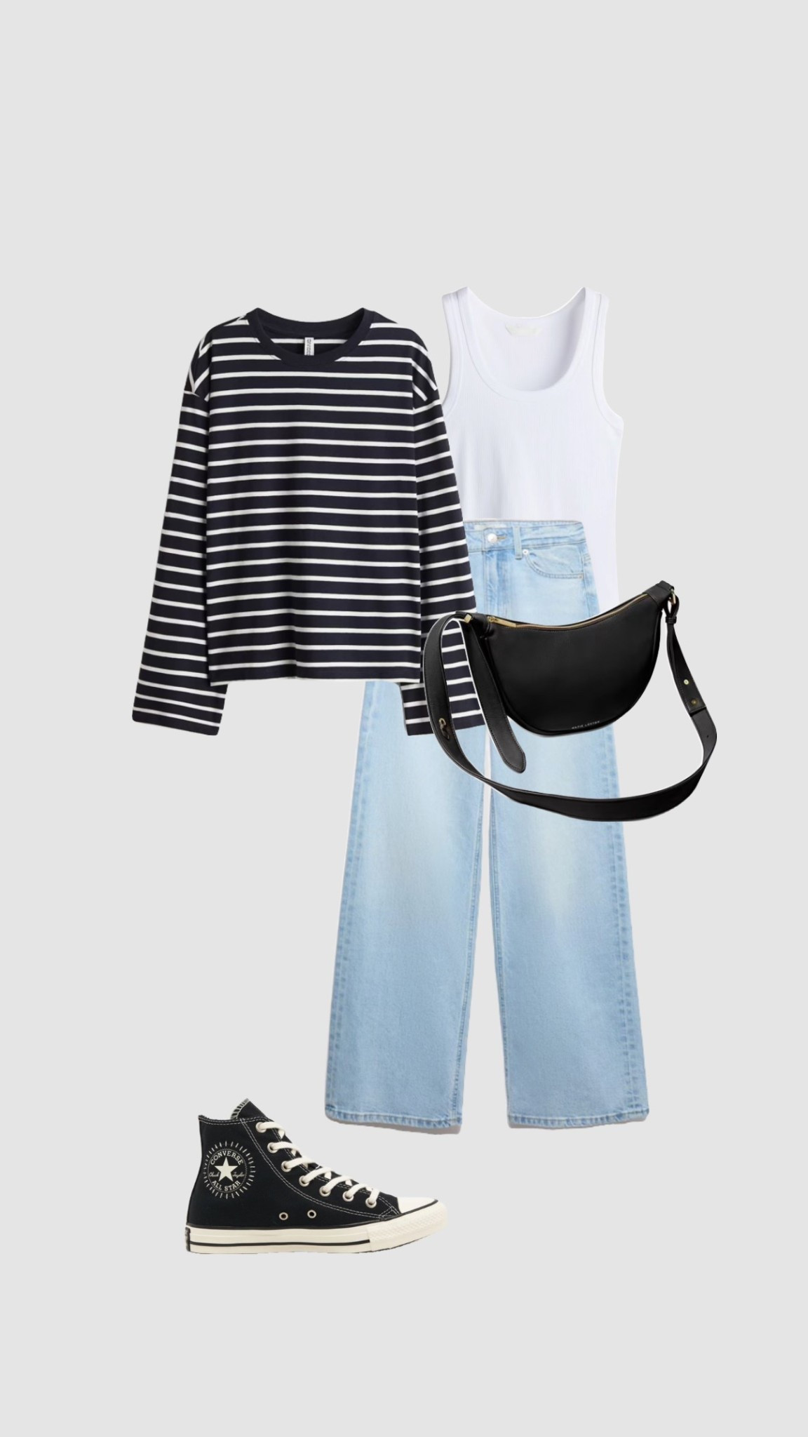 Get 15% off Katie Loxton with code ‘KLDTS1MS’ 

Casual Spring Outfit 🌿

• long sleeve navy blue striped stripe t-shirt tee white ribbed scoop neck vest top light blue high waisted wide leg jeans black cream converse Chuck Taylor’s city break outfits transitional winter outfit college outfit  uk outfit mum outfit school run •



#LTKootd #LTKTravel #LTKSpringSale