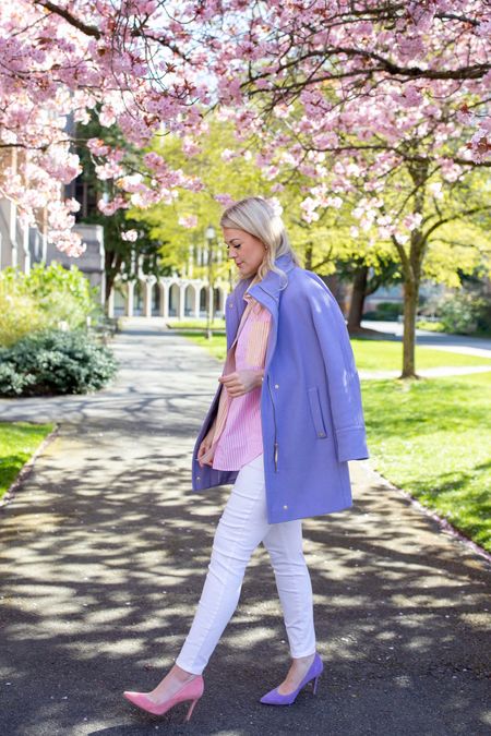 Spring Outfit - Purple Coat - Madewell - Sam Edelman 

#LTKunder100 #LTKshoecrush #LTKstyletip