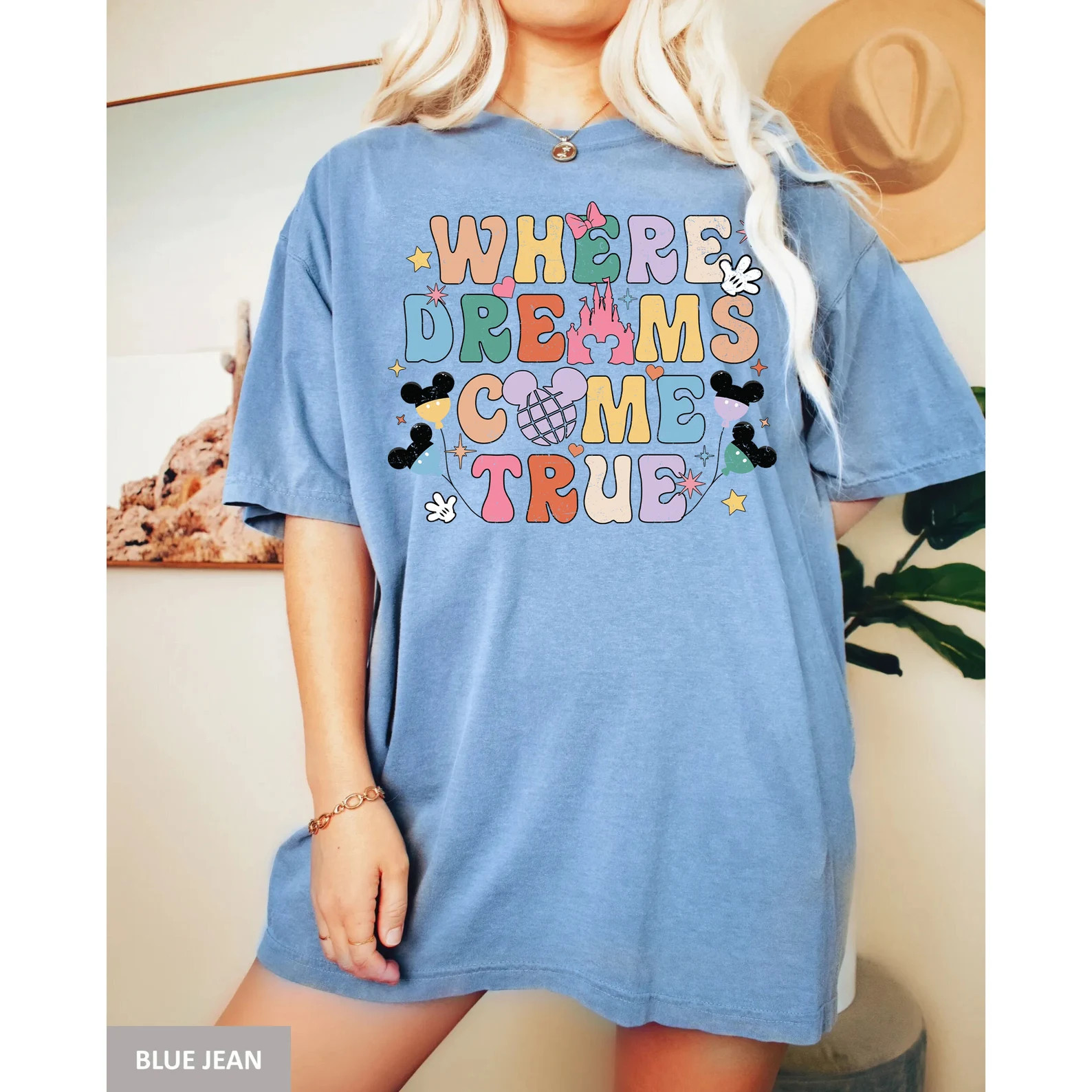 Disney Where Dreams Come True Comfort Colors® Shirt, Colorful Vacay Shirt, Disney Aesthetic Shir... | Etsy (US)