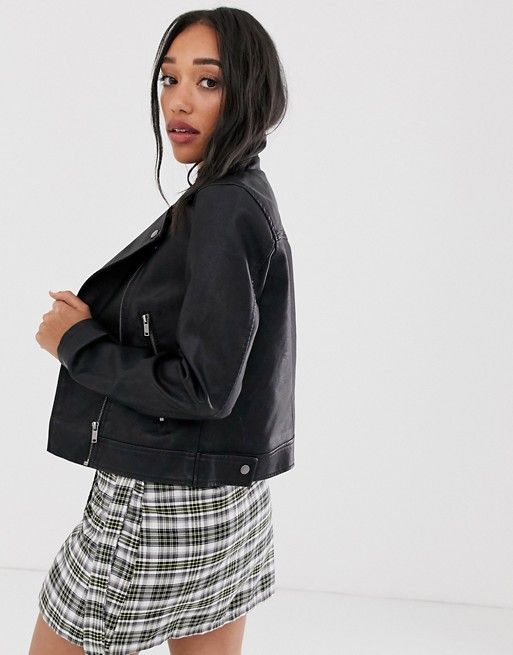 Noisy May faux leather biker jacket | ASOS US