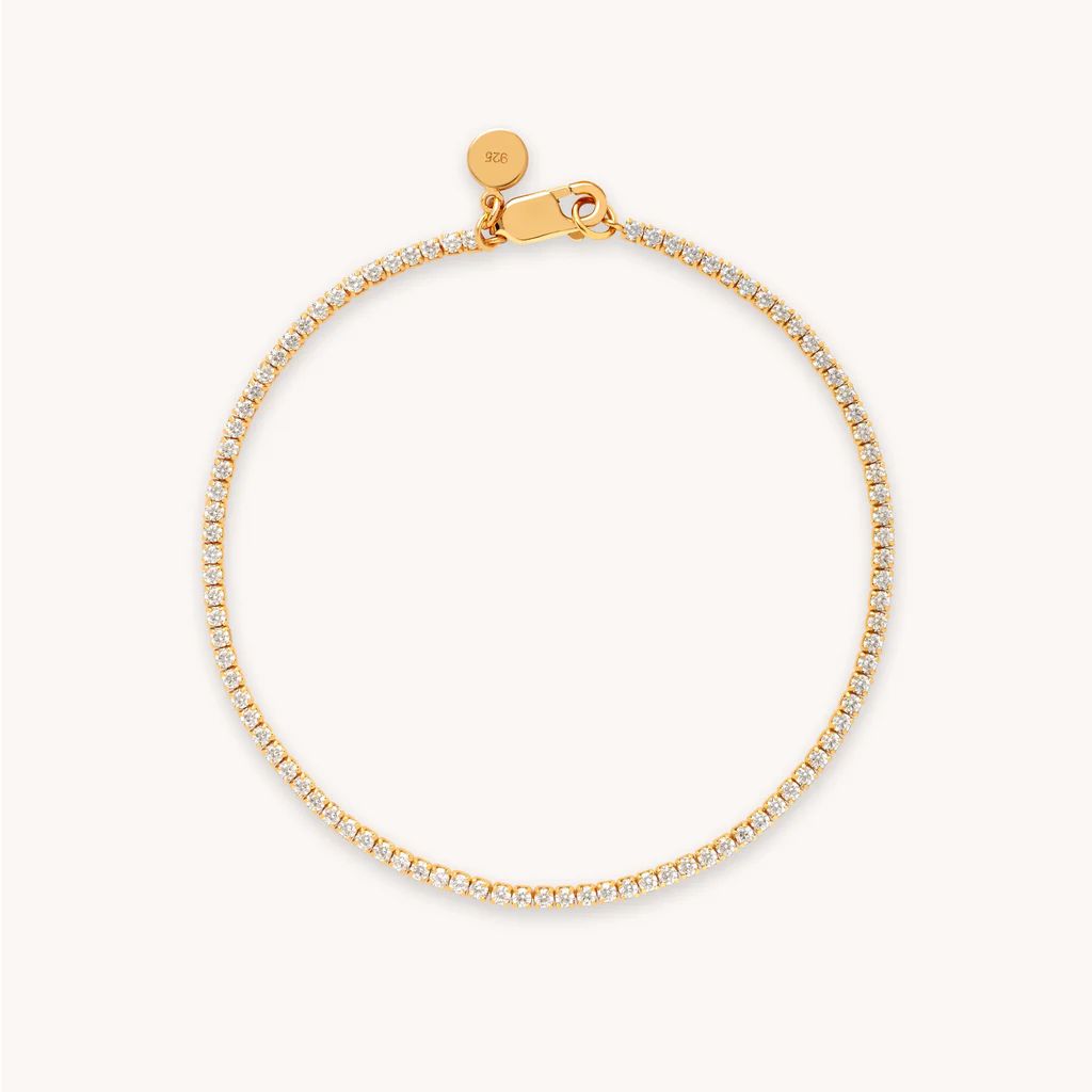 Tennis Chain Bracelet in Gold | Astrid and Miyu