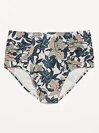 High-Waisted Printed Ruched Bikini Swim Bottoms for Women | Old Navy (US)