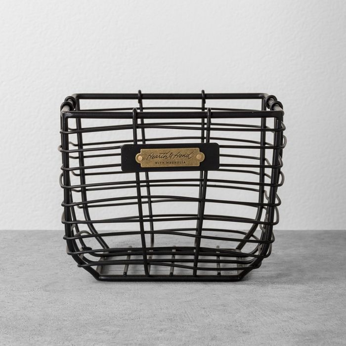 Wire Storage Basket Black - Hearth & Hand™ with Magnolia | Target