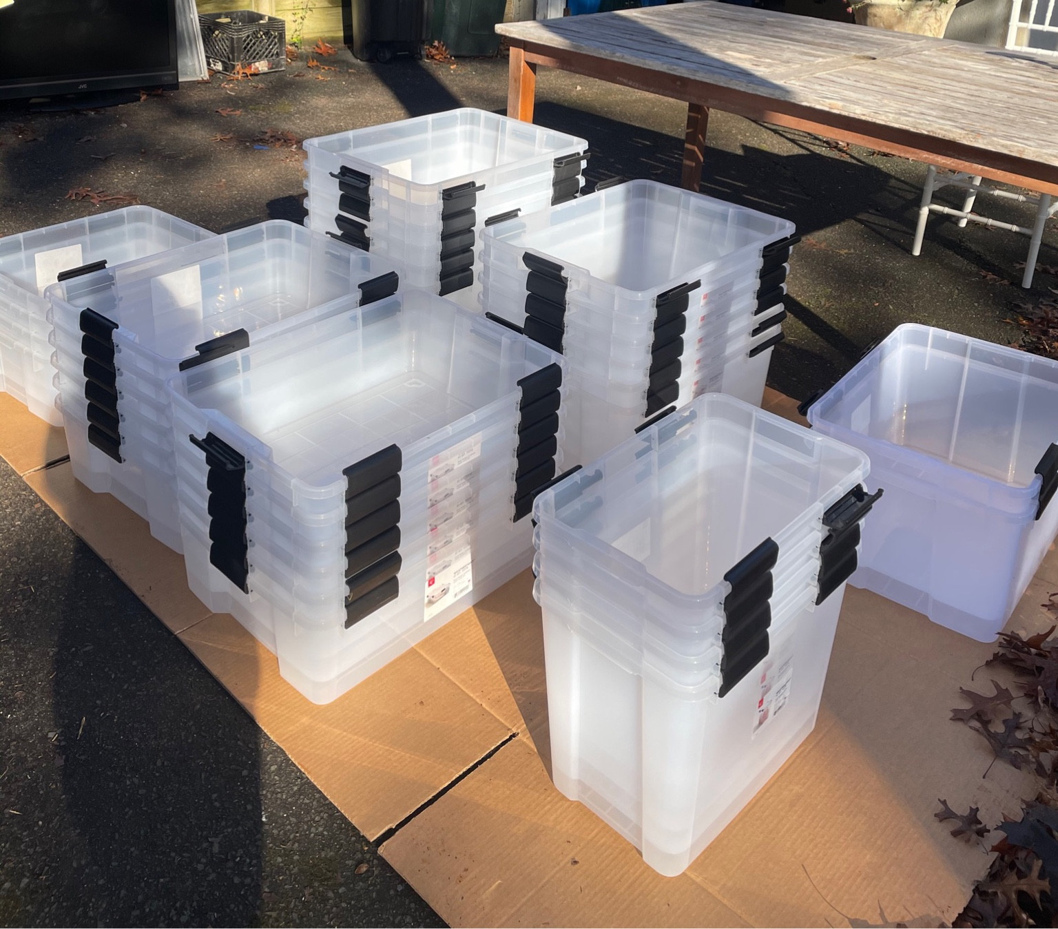 The holy grail of bins! We use and recommend weathertight totes for storing any kind of clothing, blankets and fabrics of any sort. These bins protect its contents from dirt, moisture and pests because they have an air and water tight seal. They’re stackable and have handled sides, which is the cherry on top! 9 different sizes to choose from and we love them all! We recommend not storing clothing and fabrics in the basement or garage, but if you’re going to these are a must have.

#LTKfamily #LTKhome #LTKSeasonal