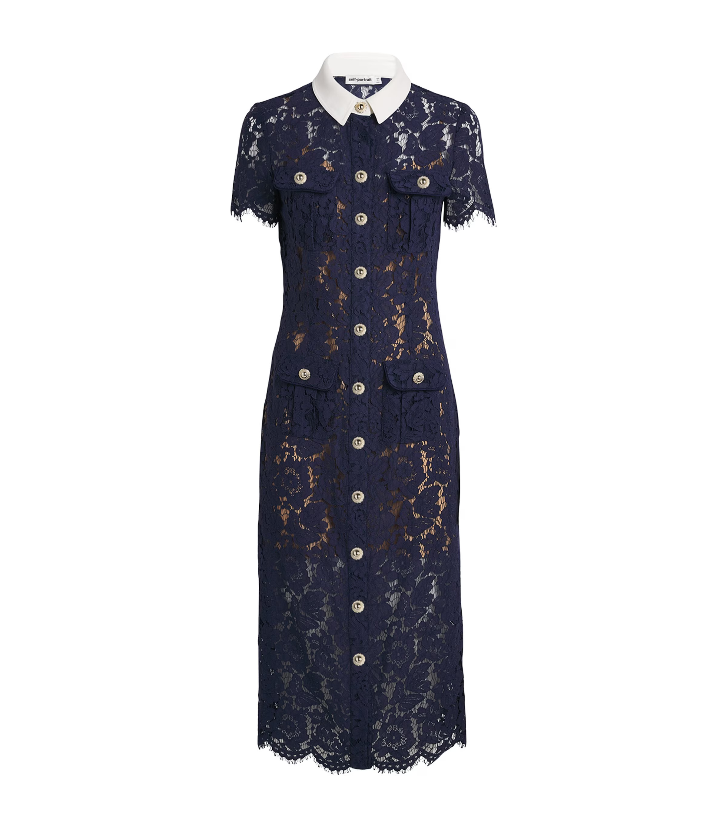 Self-Portrait Lace Collared Midi Dress | Harrods (US)
