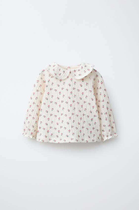 TEXTURED FLORAL T-SHIRT | Zara US