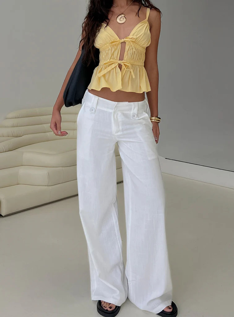 Pedra Wide Leg Pant White | Princess Polly AU
