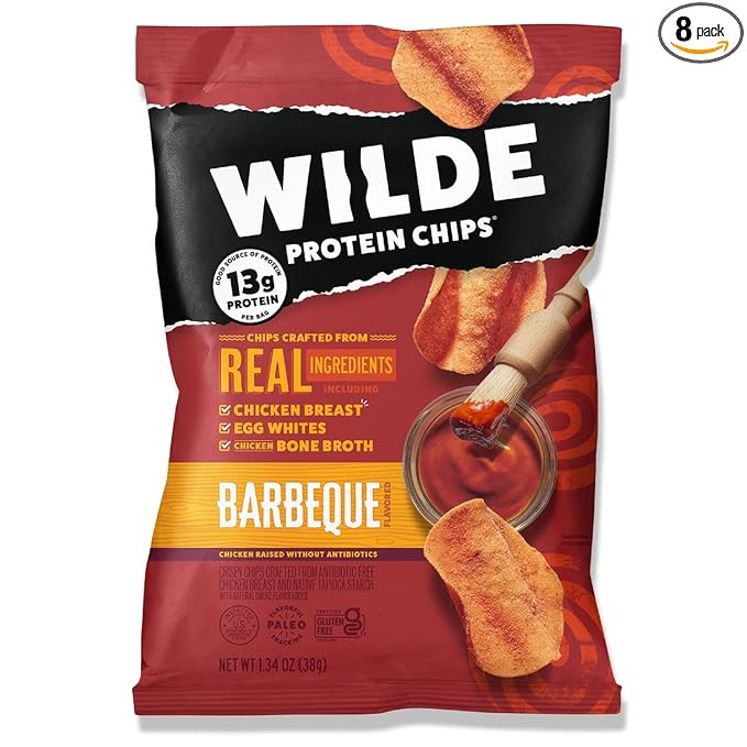 WILDE Barbeque Protein Chips (Pack of 8), Thin and Crispy, High Protein, Keto Friendly, Made with... | Amazon (US)