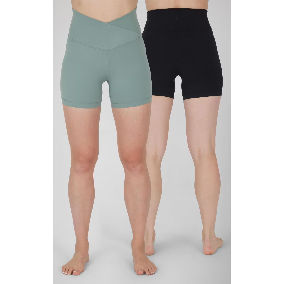 Yogalicious Womens 2 Pk Lux Crossover Elastic Free High Waist  and Lux Elastic Free High Waist 5"... | Target