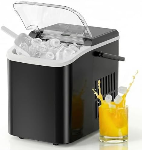 NEWBULIG Ice Makers Countertop with Handle, Portable Ice Machine, 9 Bullet Cubes in 6 Mins, 26lbs... | Amazon (US)