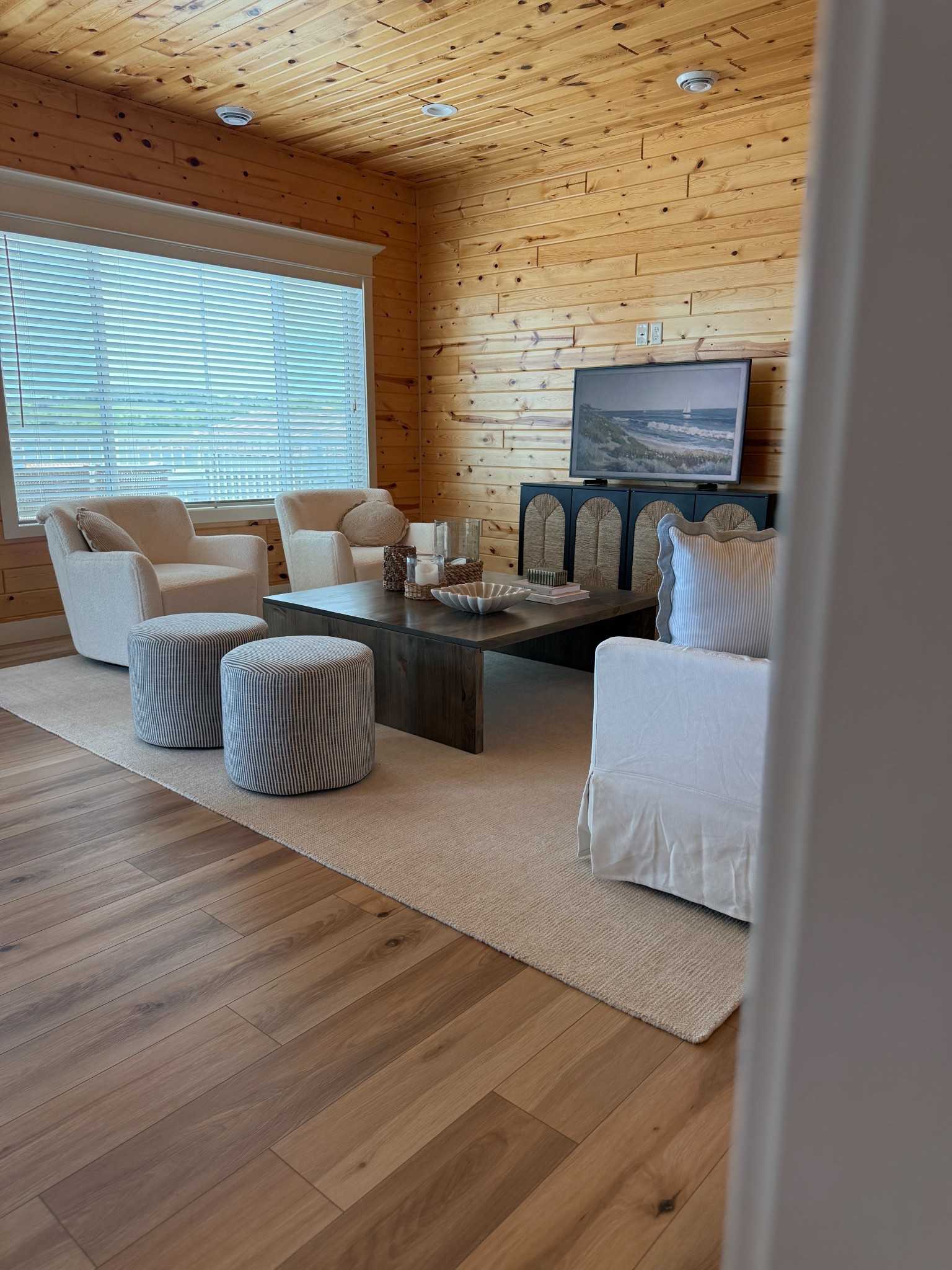 These striped poufs are FINALLY back in stock! 

#LTKHome