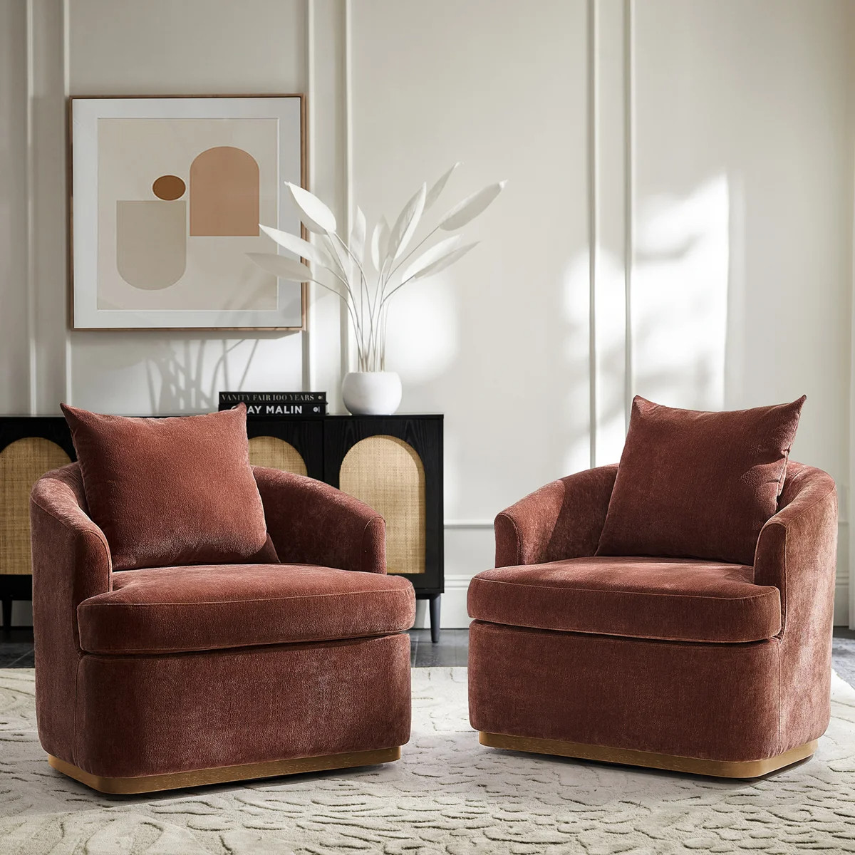 One of my favorite ways to refresh a living room for fall is adding a cozy statement chair 🤎 Wayfair has so many swivel chairs marked down during the Labor Day sale, with savings up to 70% off. These are perfect for reading corners, fireplaces, or filling that empty living room corner! #WayfairFinds #LaborDaySale #AccentChair #SwivelChair #FallHome #FallLivingRoomDecor #CozyCorner #HomeDecor #FurnitureDeals #LivingRoomIdeas 

 #LTKSeasonal #LTKHome #LTKSaleAlert