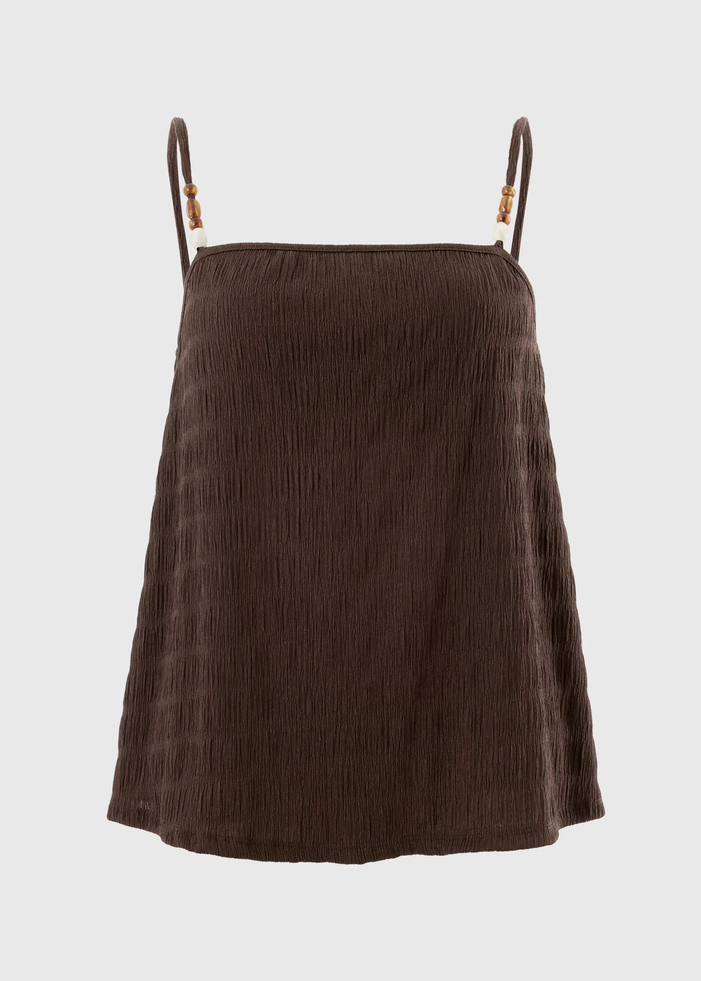Chocolate Brown Textured Beaded Cami Top | Matalan (UK)