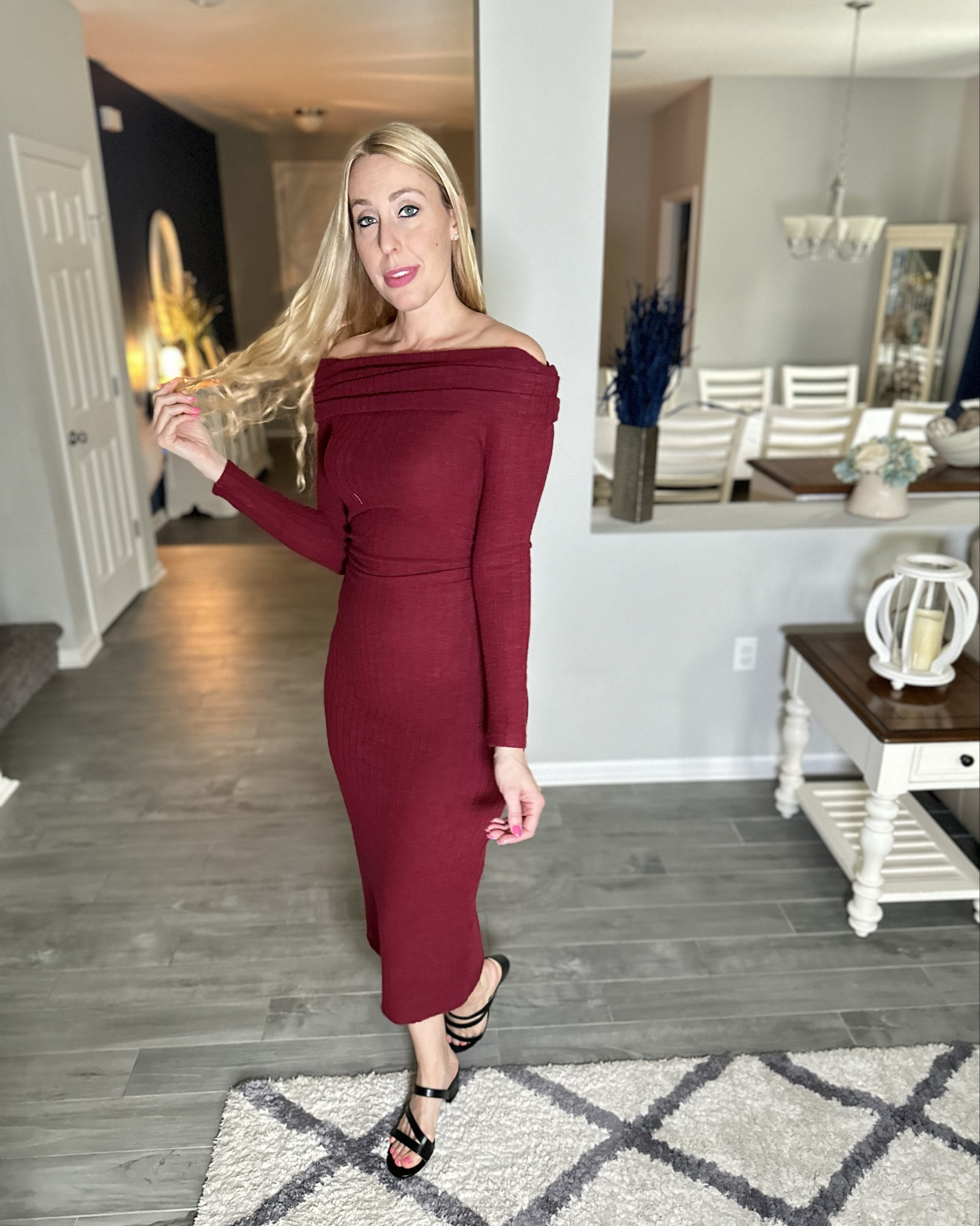 Getting Fall Ready in this off the shoulder long dress
💓 ribbed and stretchy material 
💓 bodycon fit and wearing size small

#LTKFindsUnder50 #LTKWorkwear #LTKStyleTip