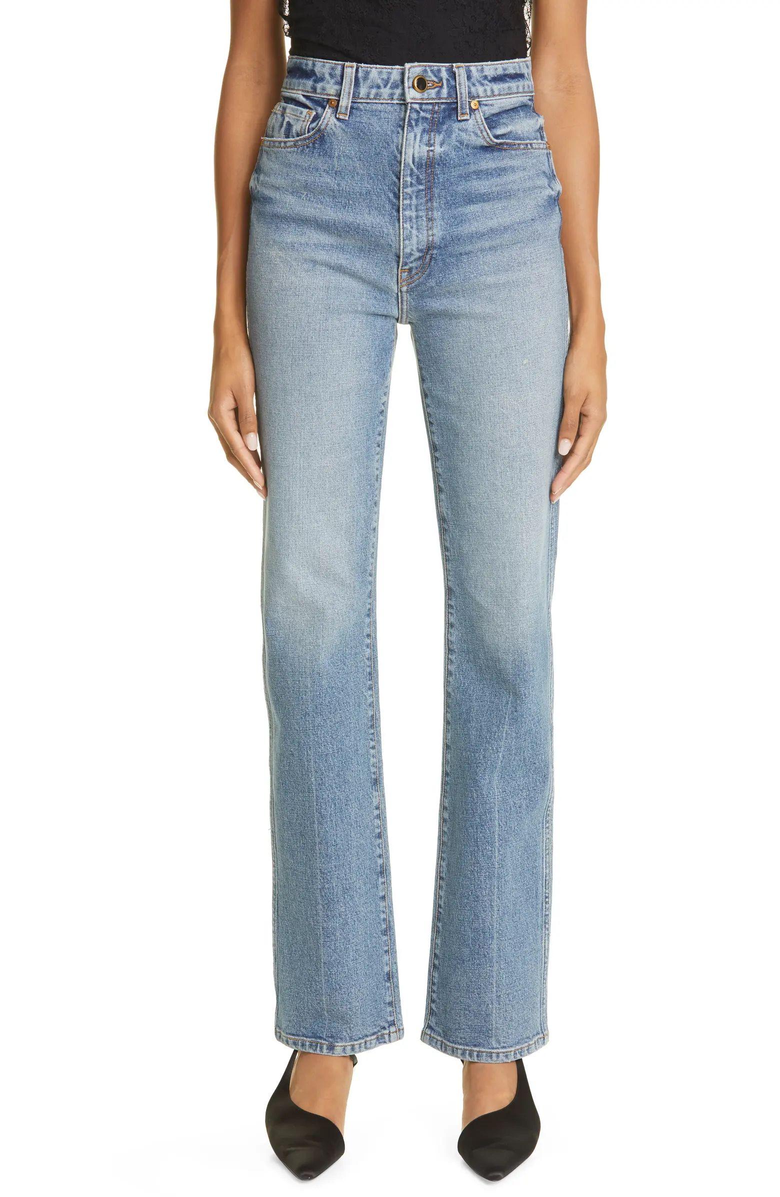 Khaite Daria High Waist Slim Straight Leg Jeans | Nordstrom | Nordstrom