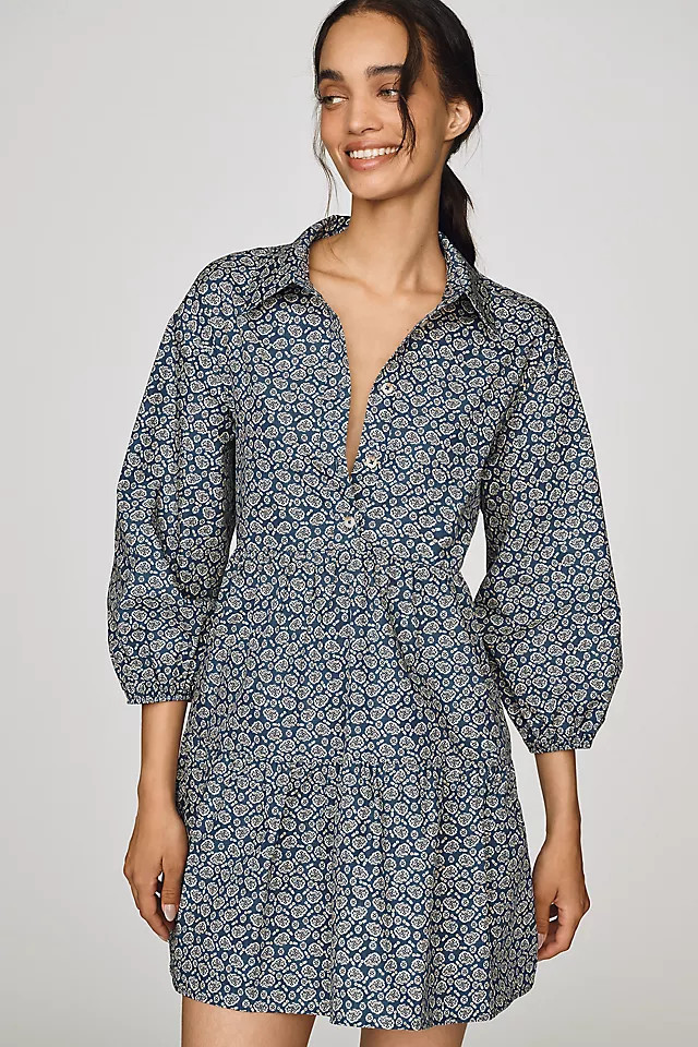 Bettina Tiered Mini Shirtdress | Anthropologie (US)