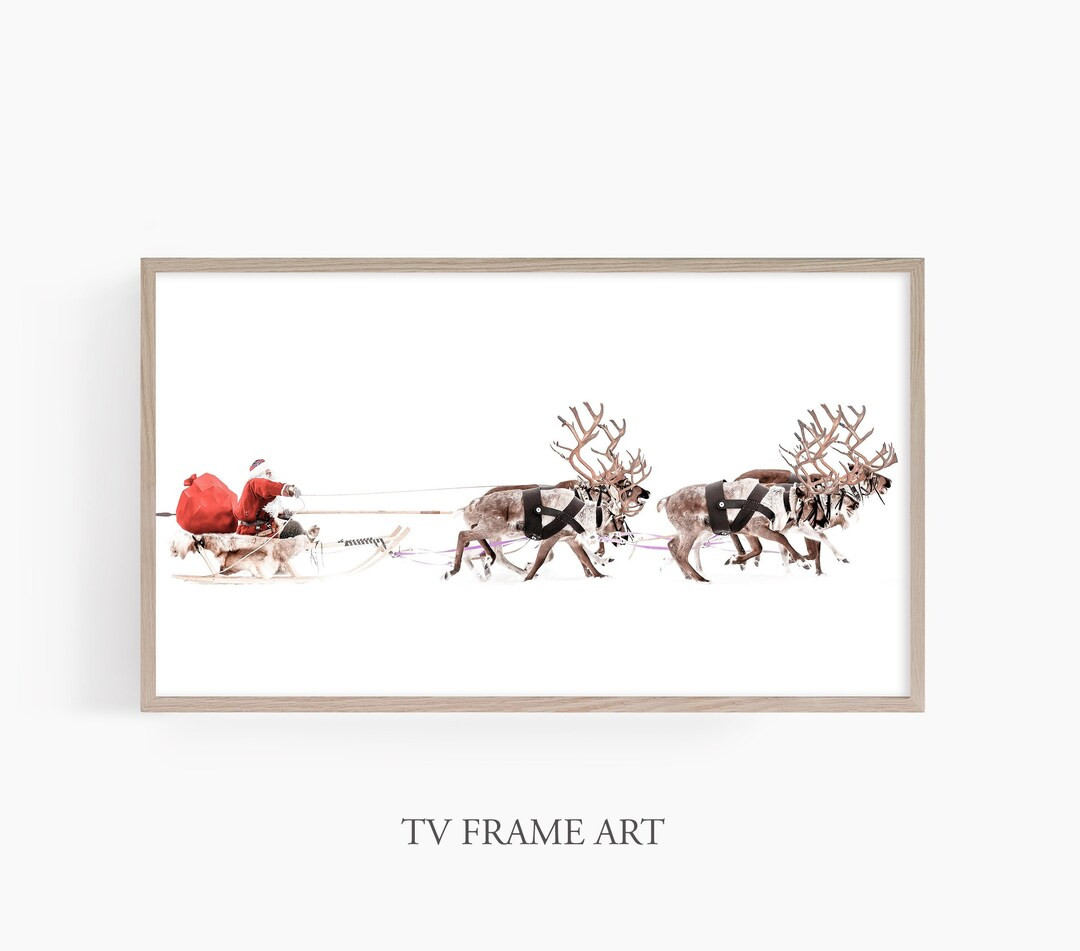 Samsung Frame TV Christmas Santa's Sleigh Frame TV Art - Etsy | Etsy (US)