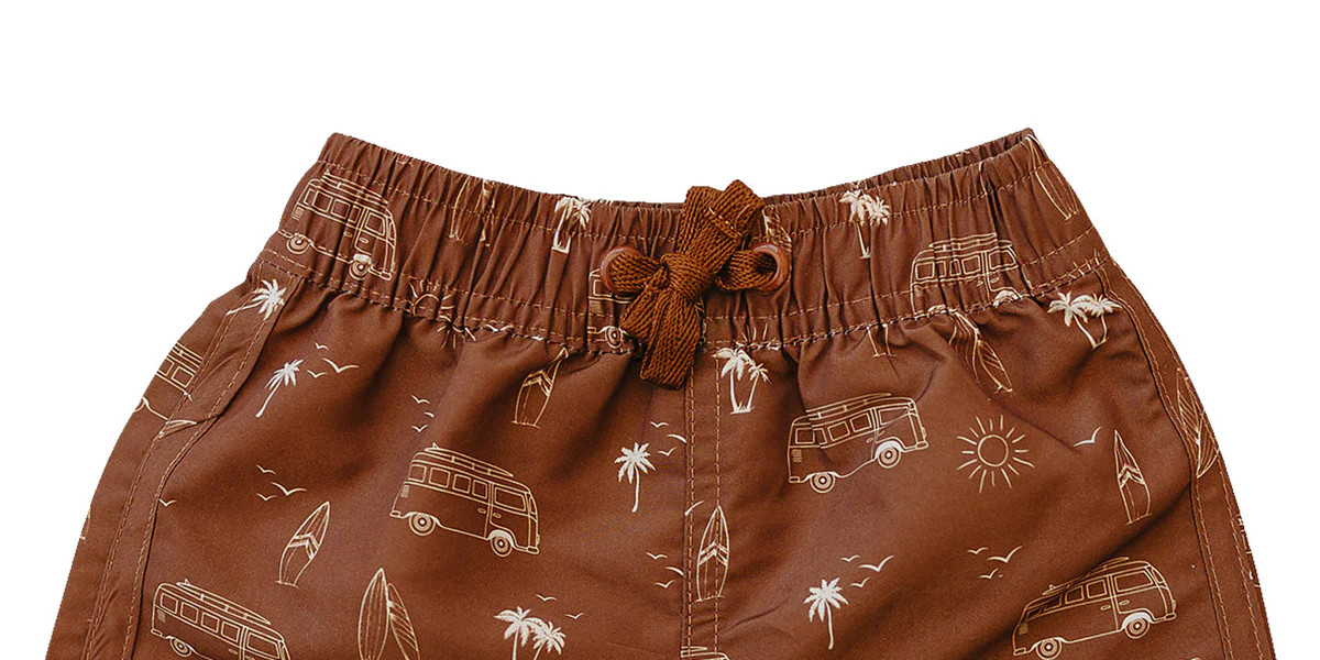 Dark Rust Surf Swim Shorts | Mebie Baby