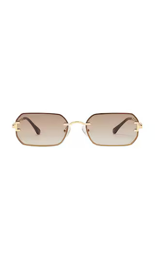 Mila Sunglasses in Gold & Brown Grad | Revolve Clothing (Global)