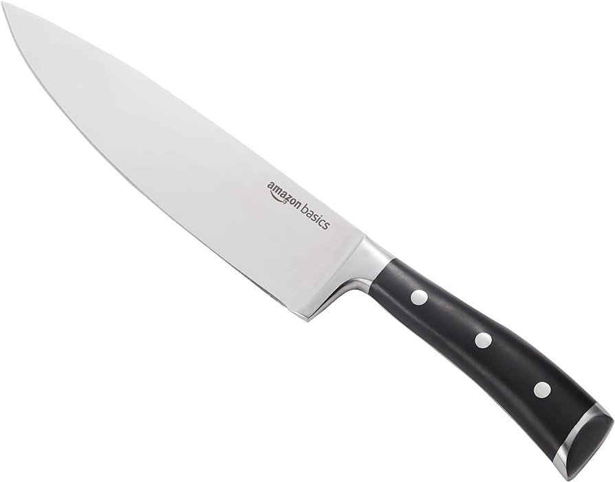 Amazon Basics Classic 8-inch Chef’s Knife with Three Rivets, Silver | Amazon (US)
