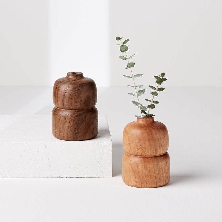 Melanie Abrantes Hardwood Bud Vase - Double | West Elm (US)