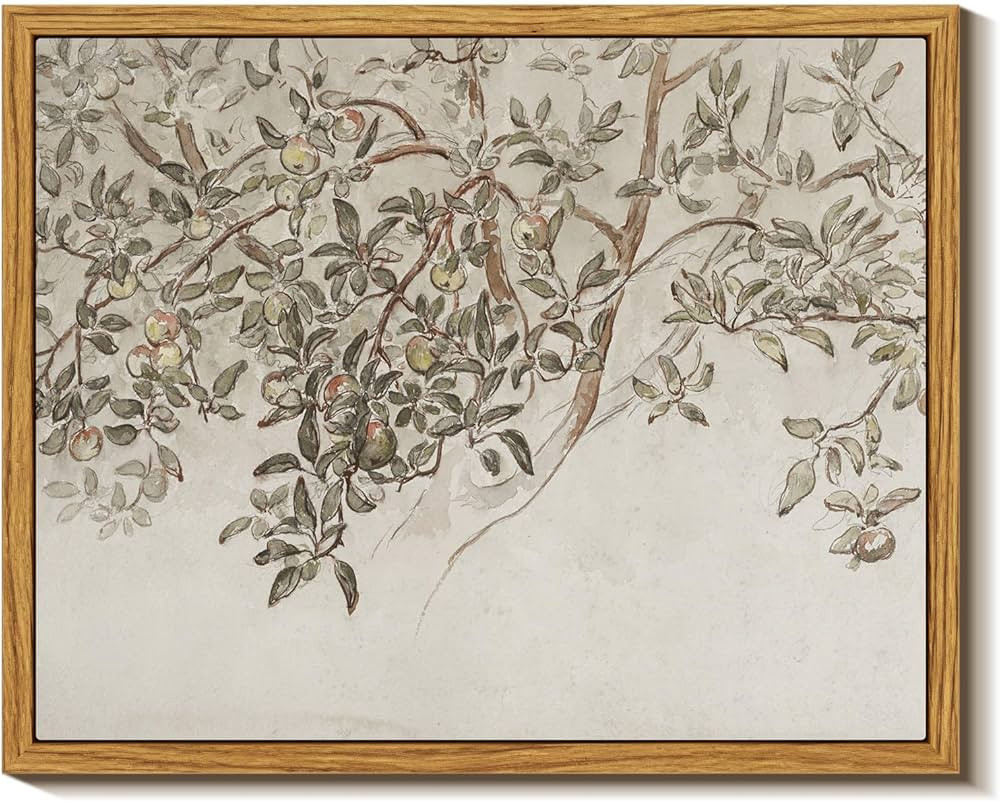 InSimSea Framed Wall Art for Living Room Vintage Plant Wall Art Apple Trees Oil Painting Decor Ae... | Amazon (US)