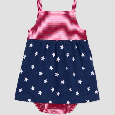 Carter's Just One You® Baby Girls' 4th of July Stars and Striped Dress - Red/Blue 12M | Target