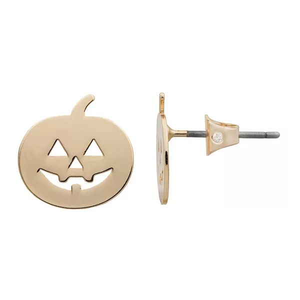 LC Lauren Conrad Gold Tone Pumpkin Button Earrings | Kohl's