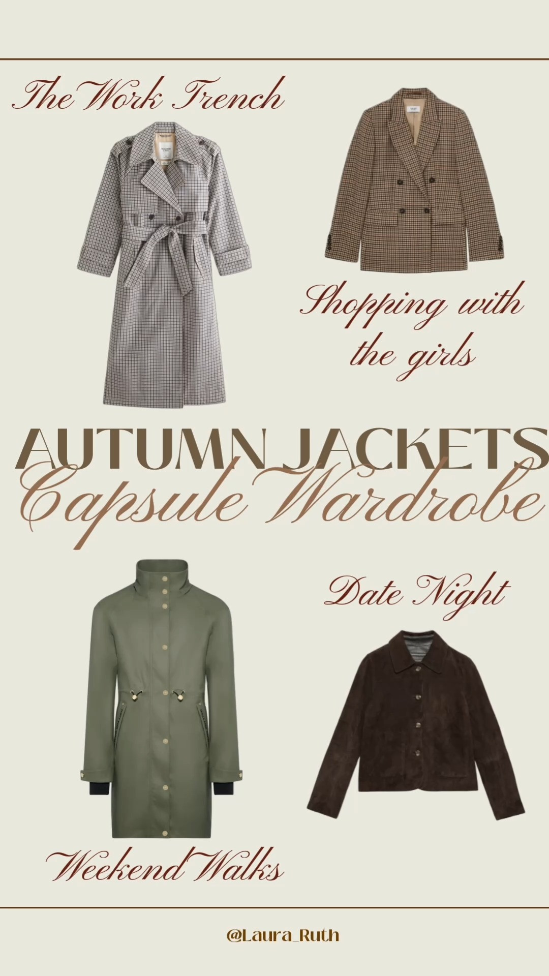 The effortless Autumn Jackets Edit 🍂🧥From the everyday trench coat to finish off and autumn work outfit to the perfect tweed blazer for autumn shopping and something a little more polished for date night and a must have waterproof jacket for weekend walks. I’m loving how effortlessly these shades incorporate perfect into your Autumn Capsule Wardrobe. autumn outfits, autumn jackets,  

 #LTKuk #LTKautumn #LTKworkwear