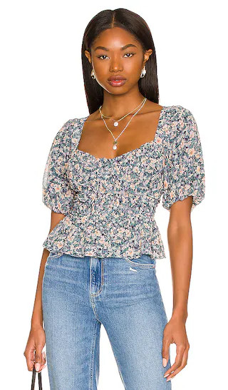 Clairemont Top in Blue Peach Multi Floral | Revolve Clothing (Global)