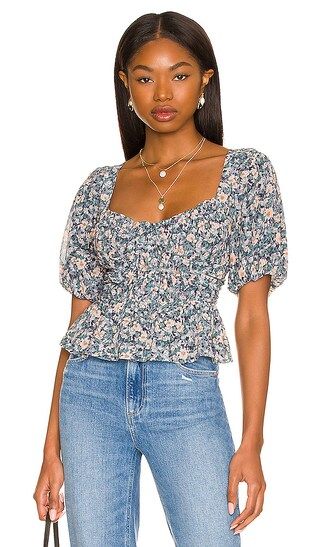 Clairemont Top in Blue Peach Multi Floral | Revolve Clothing (Global)
