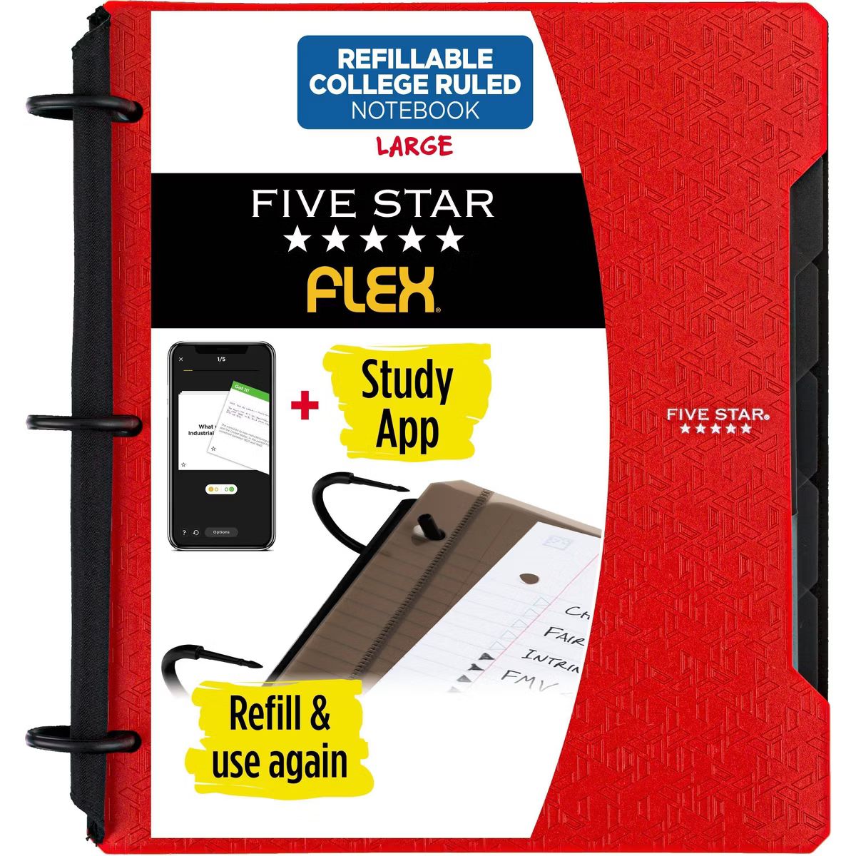 Five Star 100pg College Ruled Refillable 1" Notebinder Flex (Colors May Vary) | Target