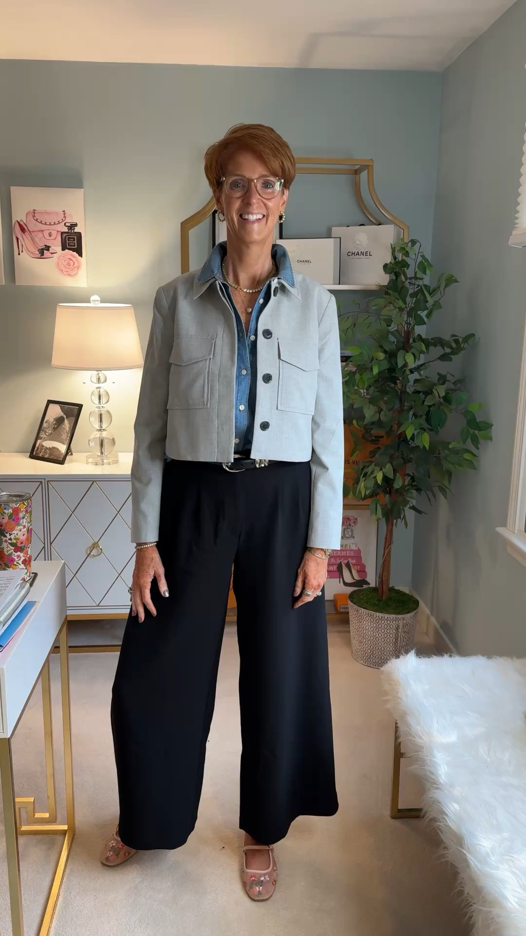 I am your resource for timeless, elevated fashion for women over 40 (and tall women)
For reference, I am 55 years old; I am 6’1”. I have a 35” inseam. I wear a small or medium in most tops, an 8 or a 10 in most bottoms, an 8 in most dresses, and a size 9 shoe. 

Make sure to subscribe to my newsletter in my bio on Instagram so you don’t miss out on my must have favorites! Download the LTK app, follow my LTK shop, and favorite this post or your favorite items to get notified when they go on sale!

Spring style, spring transition, ootd, layered style, denim shirt, palazzo pants, timeless style, classic style, style over 50, workwear, spring jacket 

#LTKOver40 #LTKSeasonal #LTKStyleTip