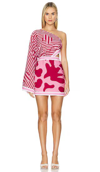 Furia Mini Dress in Magenta Abstract Stripe | Revolve Clothing (Global)