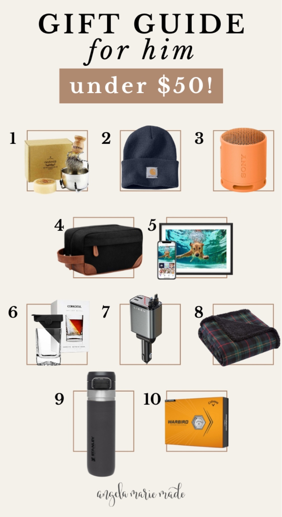 Amazon gift guide for him under $50! Stocking stuffers for him, gifts for men, gift guide for men, spurge gifts for him

#LTKHoliday #LTKFindsUnder50 #LTKSeasonal