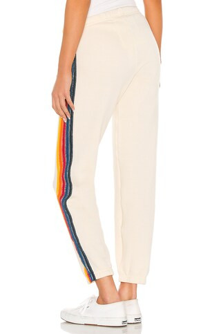 Aviator Nation 5 Stripe Sweatpant in Vintage White from Revolve.com | Revolve Clothing (Global)