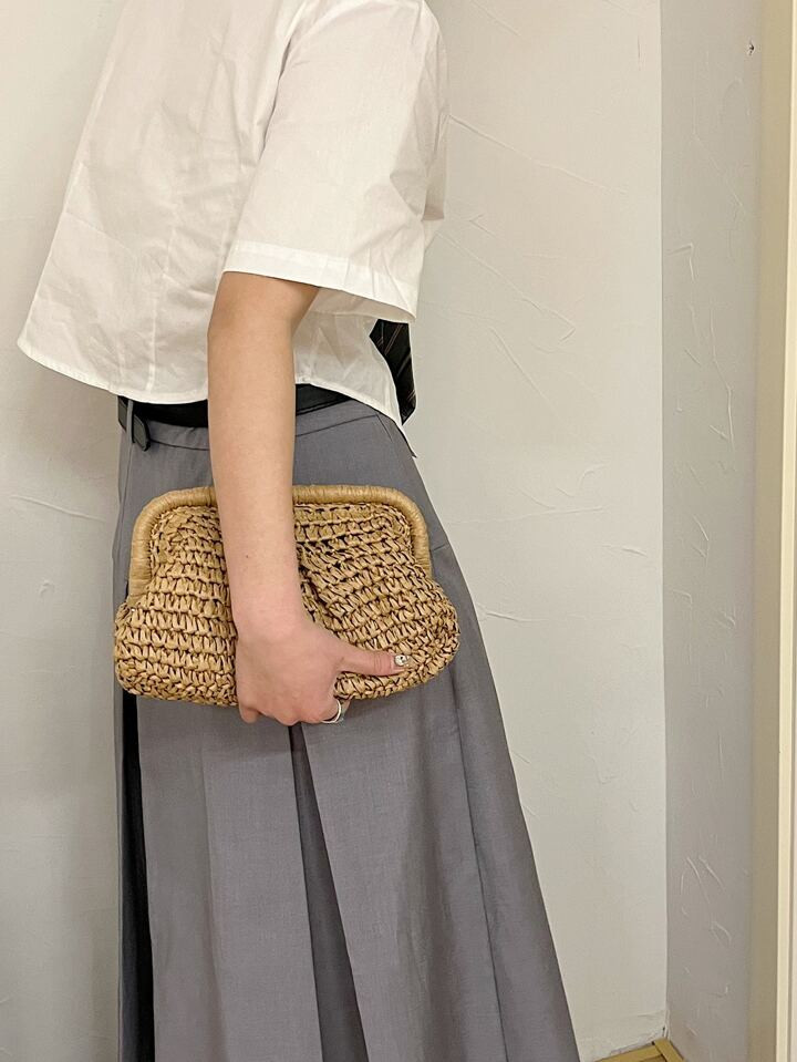 Strohtasche mit gerafftem Design, Papier für Urlaub | SHEIN