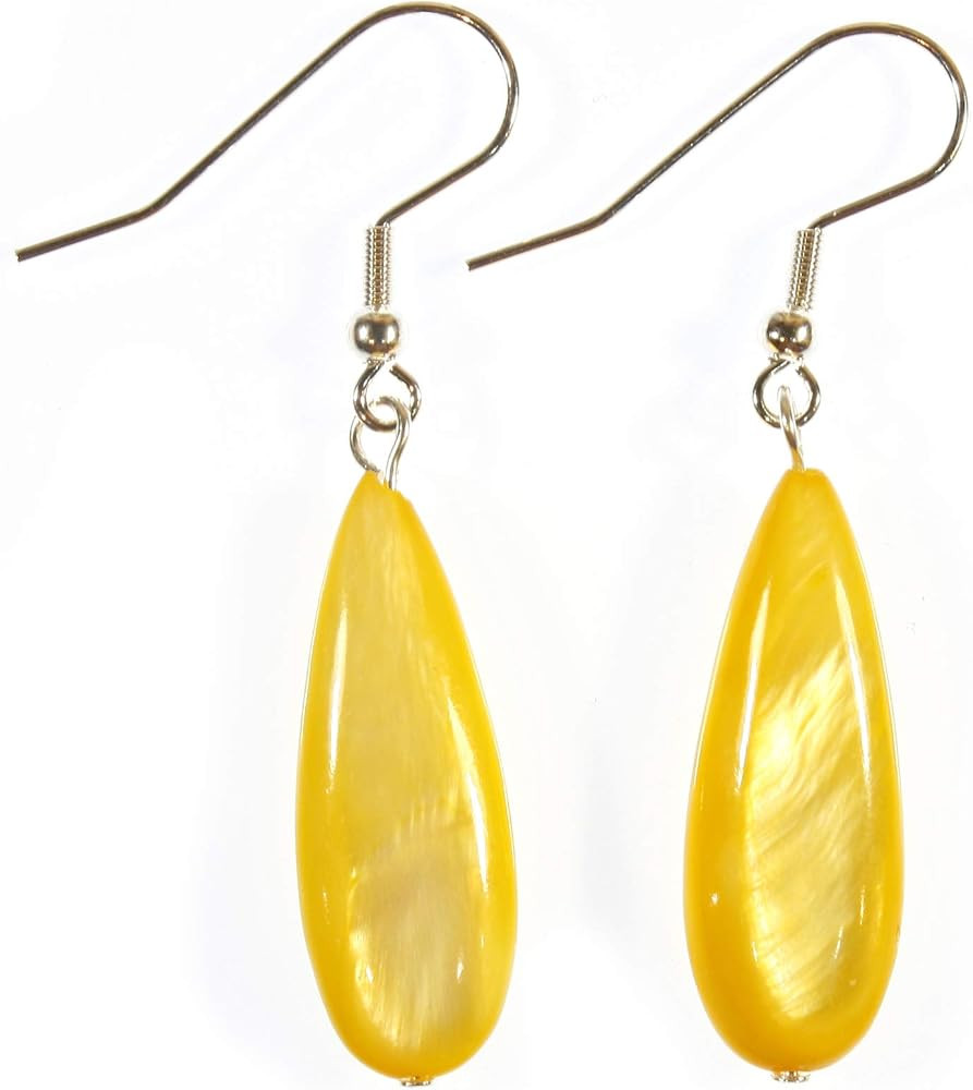 "Buttercup", Shimmering Yellow Mother-of-pearl Drop Earrings | Amazon (US)