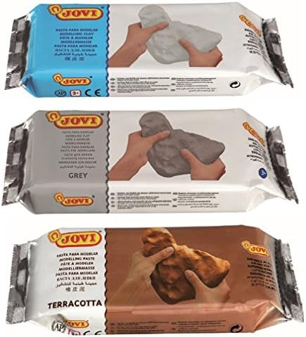 Jovi Premium European Air Dry Modeling Clay Pack of 3, White, Grey & Terracotta Clay, 1.1 Lb Each... | Amazon (US)